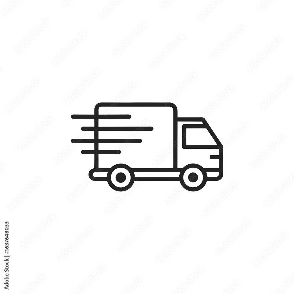 Vector art of delivery truck icon isolated on white background Vector art of delivery truck icon isolated on white background