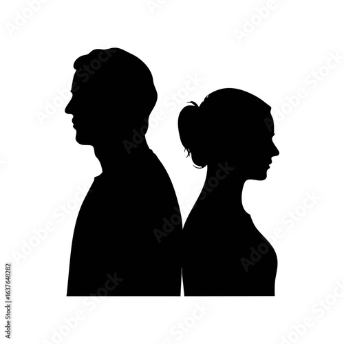 Silhouette of couple facing away divorce separation relationship problems conflict resolution therapy help