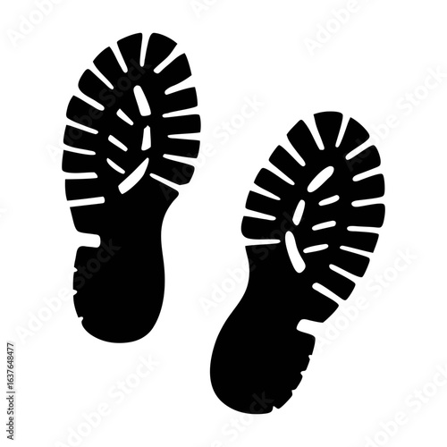 Footprint trail vector illustration of shoe prints for tracking and following steps design