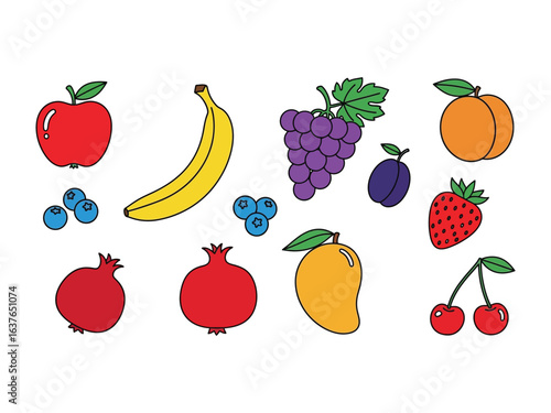 Vibrant Fruit Collection: A delightful assortment of fresh, colorful fruits in a visually appealing display, each a testament to nature's bounty.