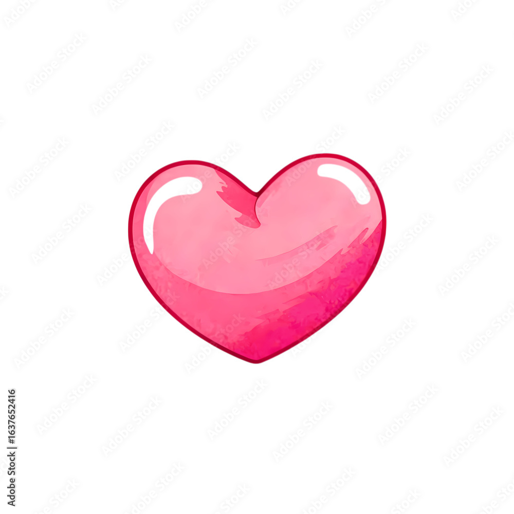 Pink Heart Graphic WatercolorStyle Love Symbol Pink Heart Graphic WatercolorStyle Love Symbol