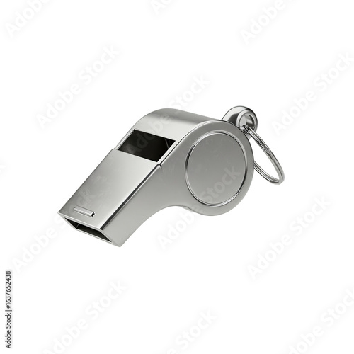 Metal whistle on transparent background PNG Generative AI 