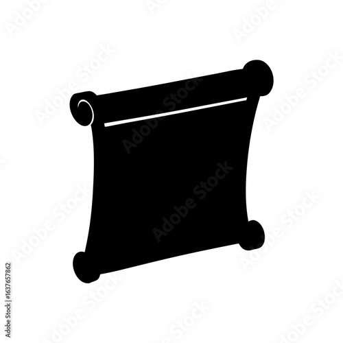 Simple scroll design on transparent background silhouette