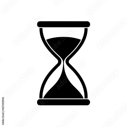 Black hourglass shape on transparent background silhouette