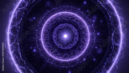 Purple Energy Surrounds Center Point Diffusion Pulse