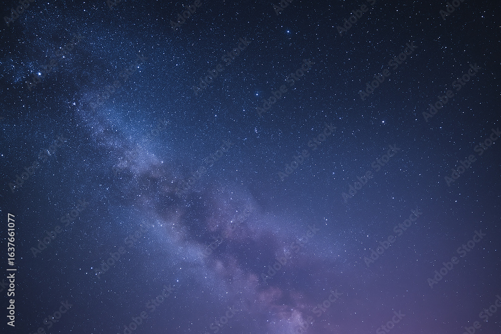 Stunning Starry Night Sky with Milky Way in Blue and Purple Tones – Astrophotography Stunning Starry Night Sky with Milky Way in Blue and Purple Tones – Astrophotography