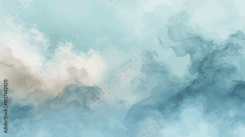 A mesmerizing painting showcasing a dreamy sky filled with fluffy blue and white clouds, evoking a sense of calm and tranquility. The clouds seem to dance gracefully across the canvas, inviting viewer
