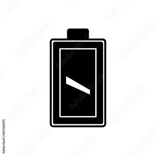 Battery charge level on transparent background silhouette