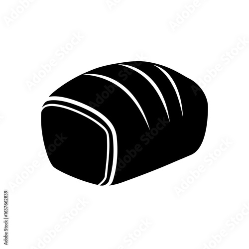 A loaf of dark bread on transparent background silhouette