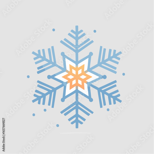 Snowflake icon for winter, cold, and seasonal designs