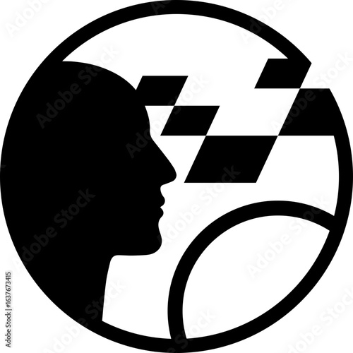 Abstract ilustration head vecktor. ilustracon de arte abstracto. 