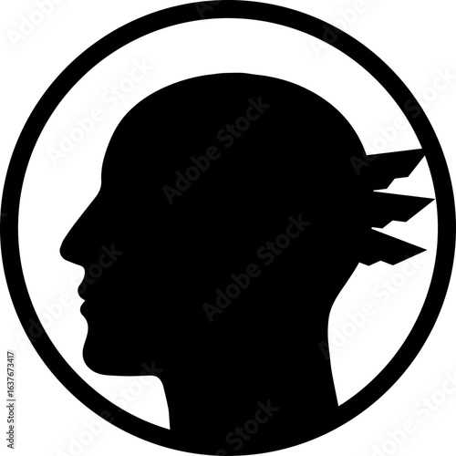Abstract ilustration head vecktor. ilustracon de arte abstracto. 