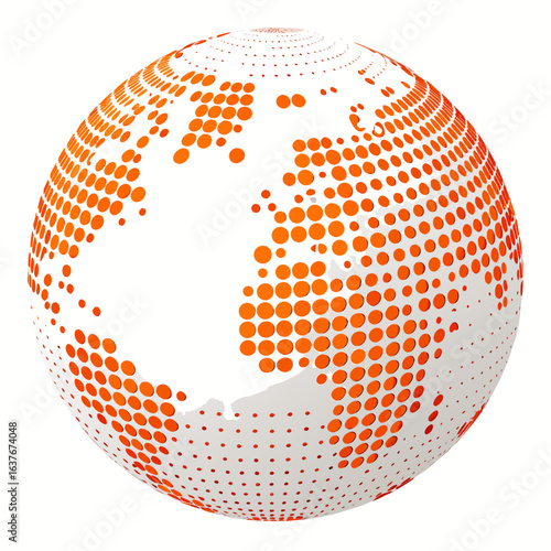 Braille Dot Globe Embossed Vector Illustration Isolated