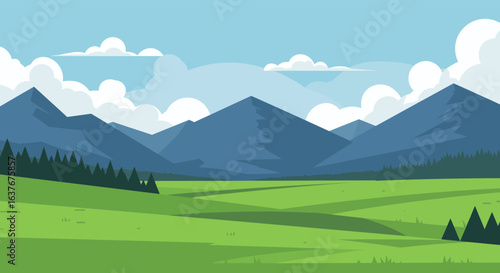 Majestic Mountain Range Landscape Silhouette