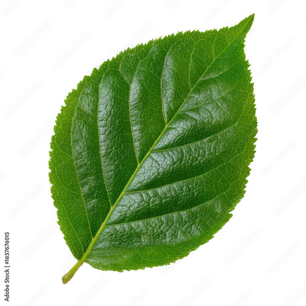 Obraz premium Vibrant green leaf isolated on transparent background
