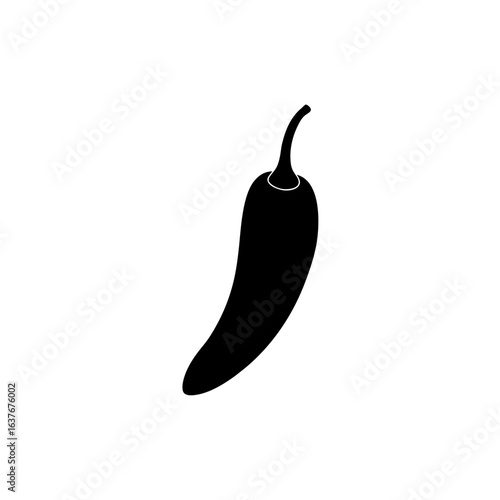 Chili pepper simple on transparent background silhouette