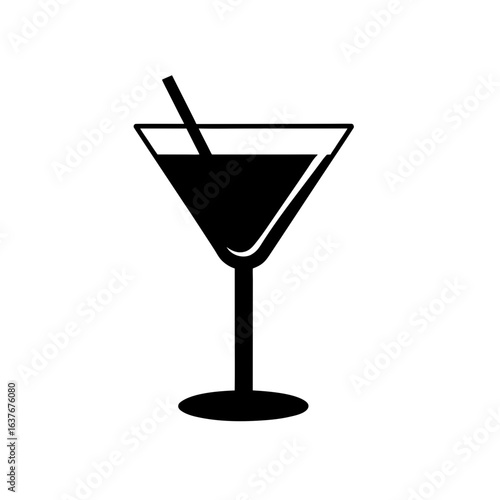 Silhouette of martini on transparent background