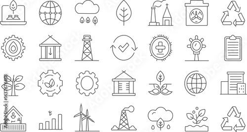 Finance & Banking Outline Vector Icon Collection

