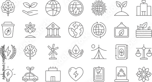Finance & Banking Outline Vector Icon Collection

