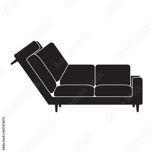 Designed for comfort and gatherings – Sofa silhouette created with modern Sofa vector – Sofa illustration – furniture silhouette

