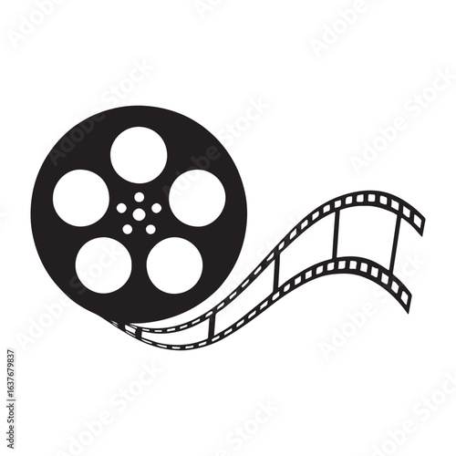 Cinematic Photo Reel Strip Silhouette in Minimal Vector Form