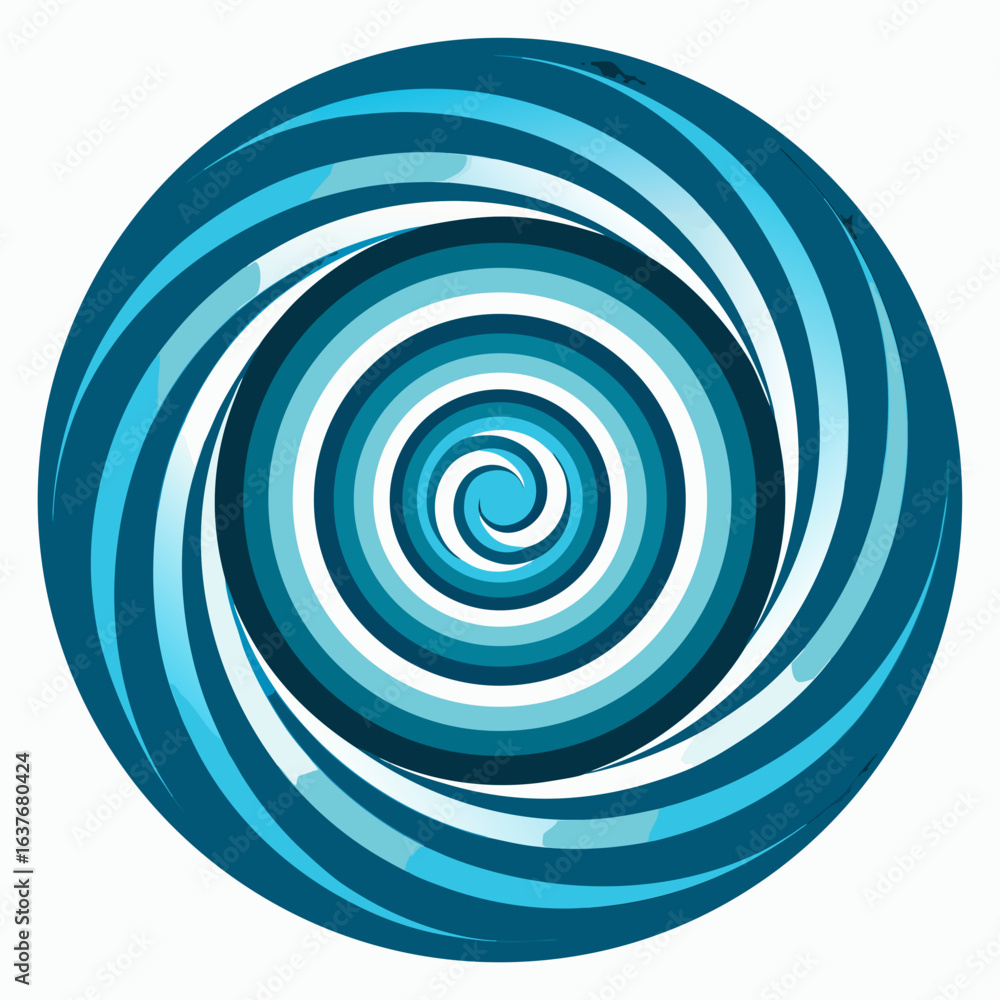 Naklejka premium Abstract Spiral Optical Illusion Hypnosis Vector Isolated on White