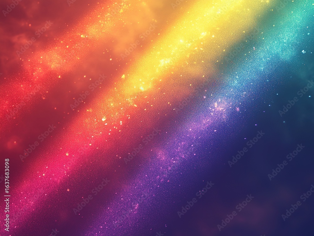 Fototapeta premium Sparkling Rainbow Stripes Background, Colorful Glittering Gradient Design for Digital Backdrops, Festive Decor, and Creative Projects