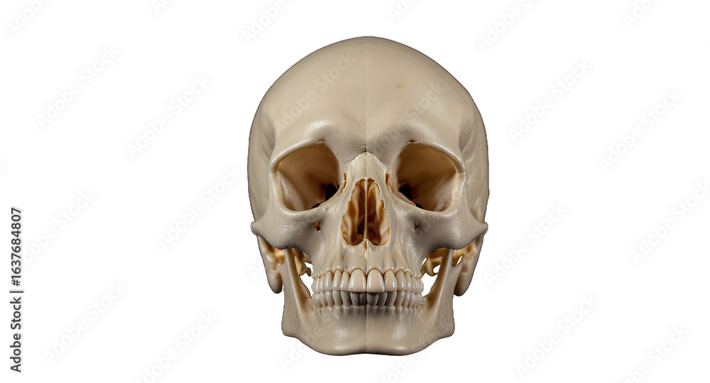 Fototapeta premium Realistic Human Skull Model Anatomical Study Halloween Decor