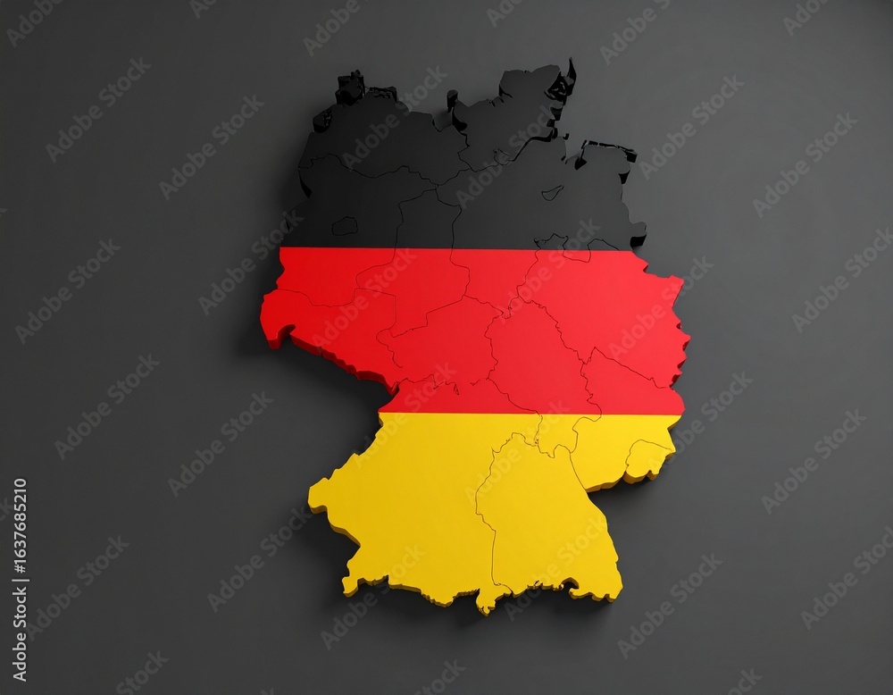 Obraz premium Germany map shaped with Germany flag design