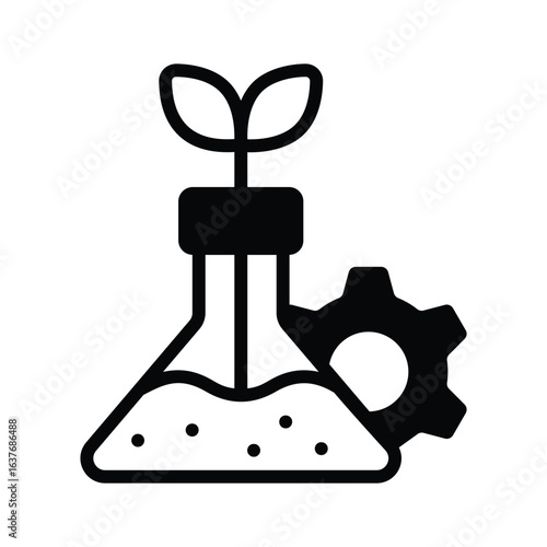 A glyph style icon representing field of bioengineering