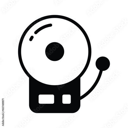 Premium glyph style icon of traditional school bell