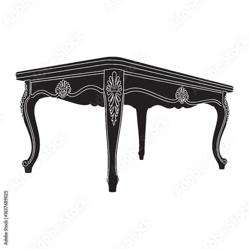 From rustic charm to modern minimalism – Table silhouette styled in vintage Table vector – Table illustration – furniture vector

