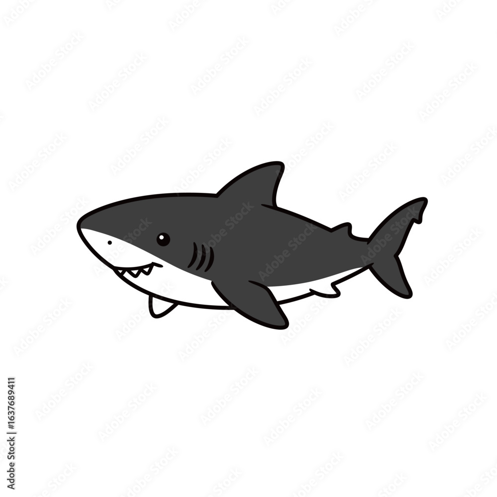 Obraz premium silhouette of a shark with a white background