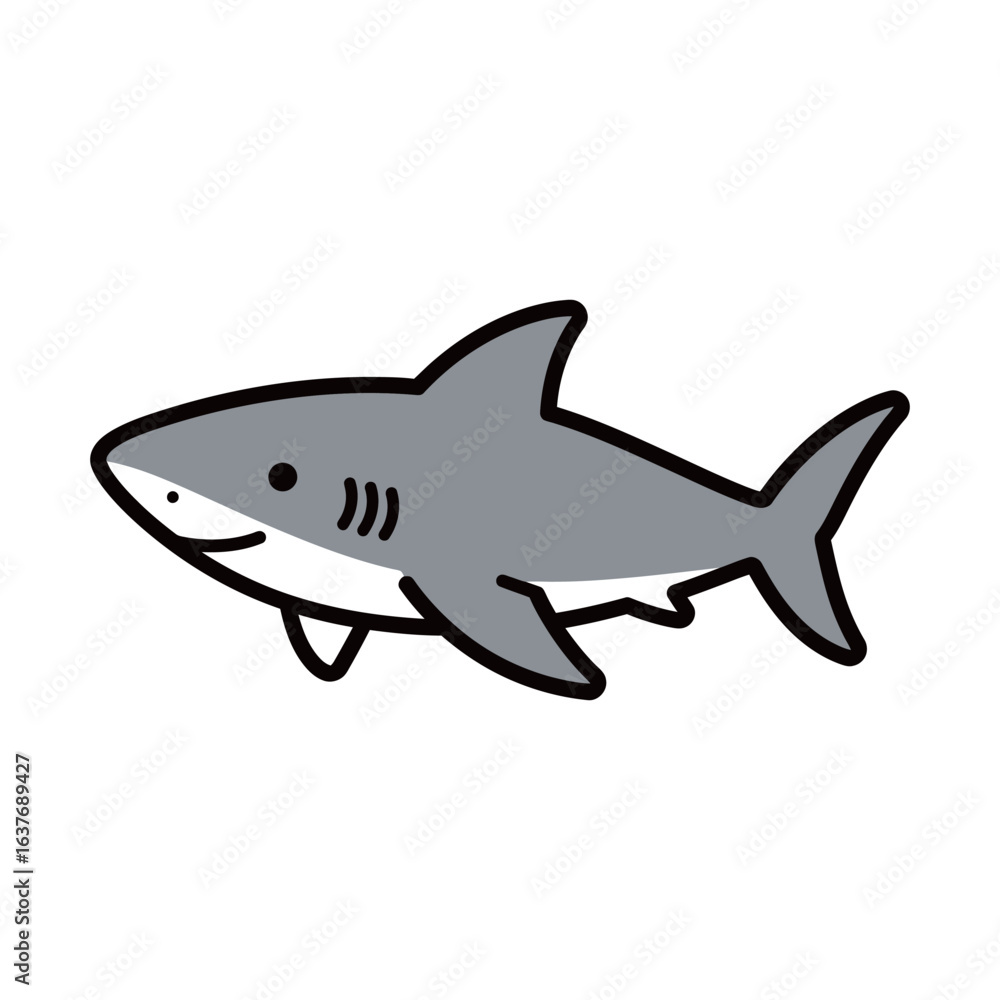 Obraz premium silhouette of a shark with a white background
