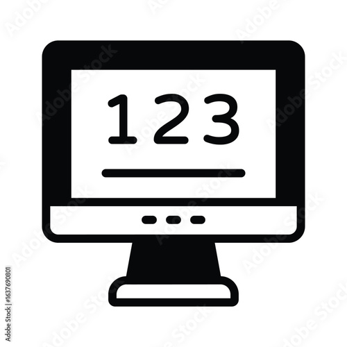A well crafted glyph icon of online maths session