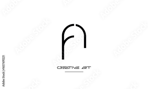 NF, FN, N, F abstract letters logo monogram