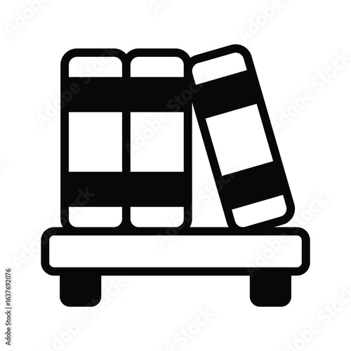 A premium glyph icon of adjustable wooden book rack