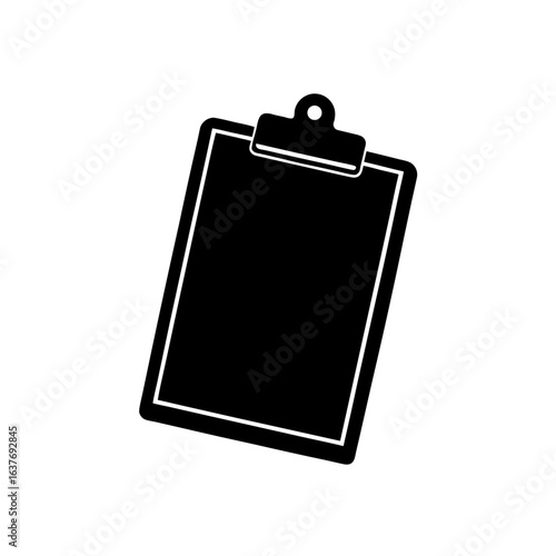 Simple black clipboard on transparent background silhouette