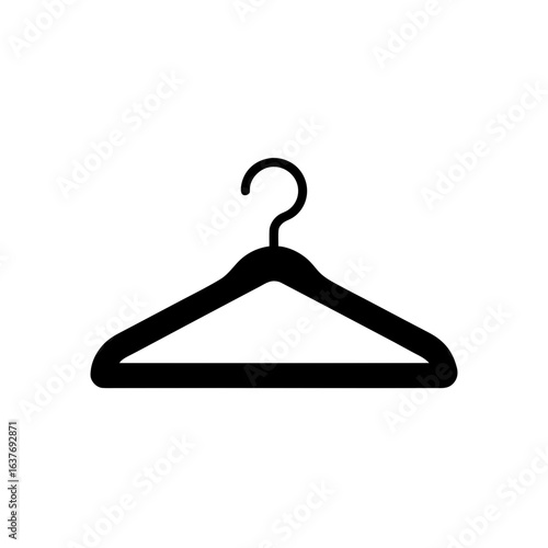 Simple black hanger on transparent background silhouette