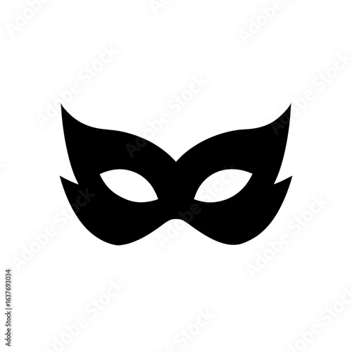 Simple black eye mask on transparent background silhouette