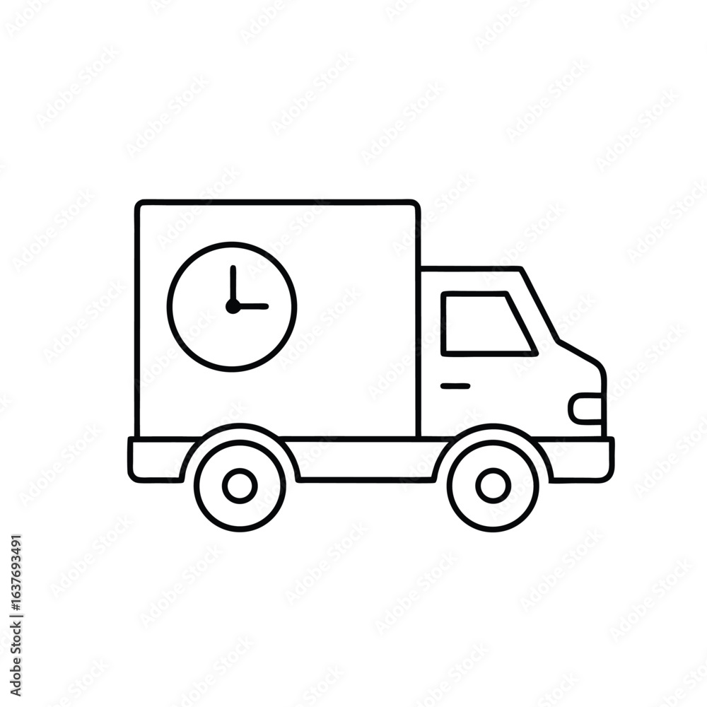 Timely Delivery Truck Icon, Fast Shipping and Logistics Vector Timely Delivery Truck Icon, Fast Shipping and Logistics Vector
