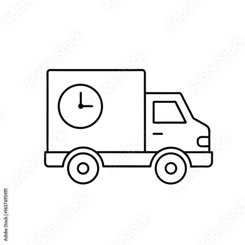 Timely Delivery Truck Icon, Fast Shipping and Logistics Vector