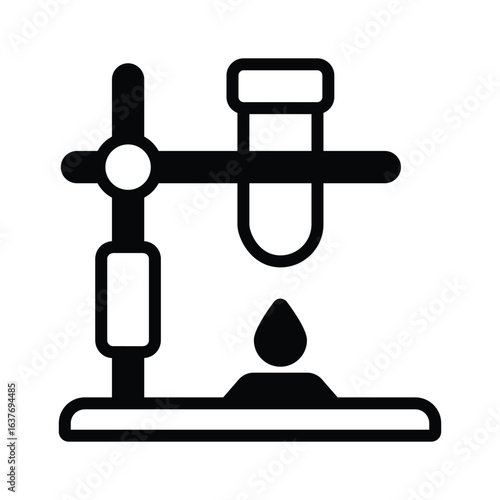 Premium glyph icon of metal lab stand for experiment
