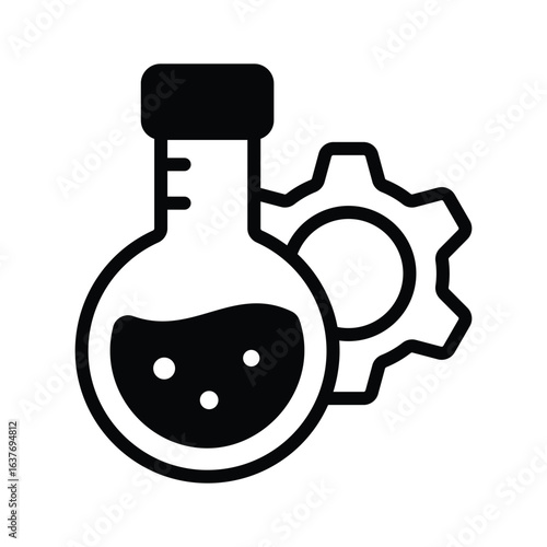 A modern glyph icon of biotechnology lab symbol