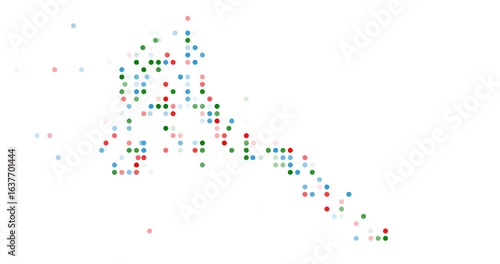 Abstract generative Eritrea outline with moving dots