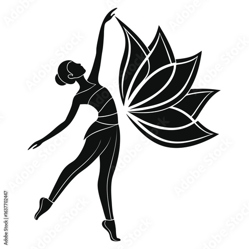 Asian Traditional Dance Expression Silhouette