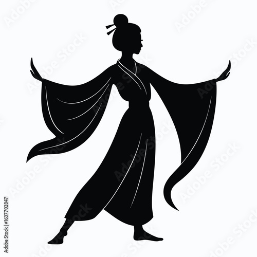 Silhouette of Asian Ethnic Dance