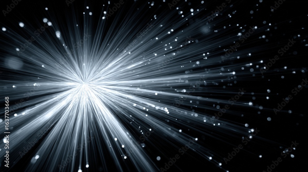 Naklejka premium Abstract Light Burst on Dark Background Representing Technology Innovation and Futuristic Energy Concept