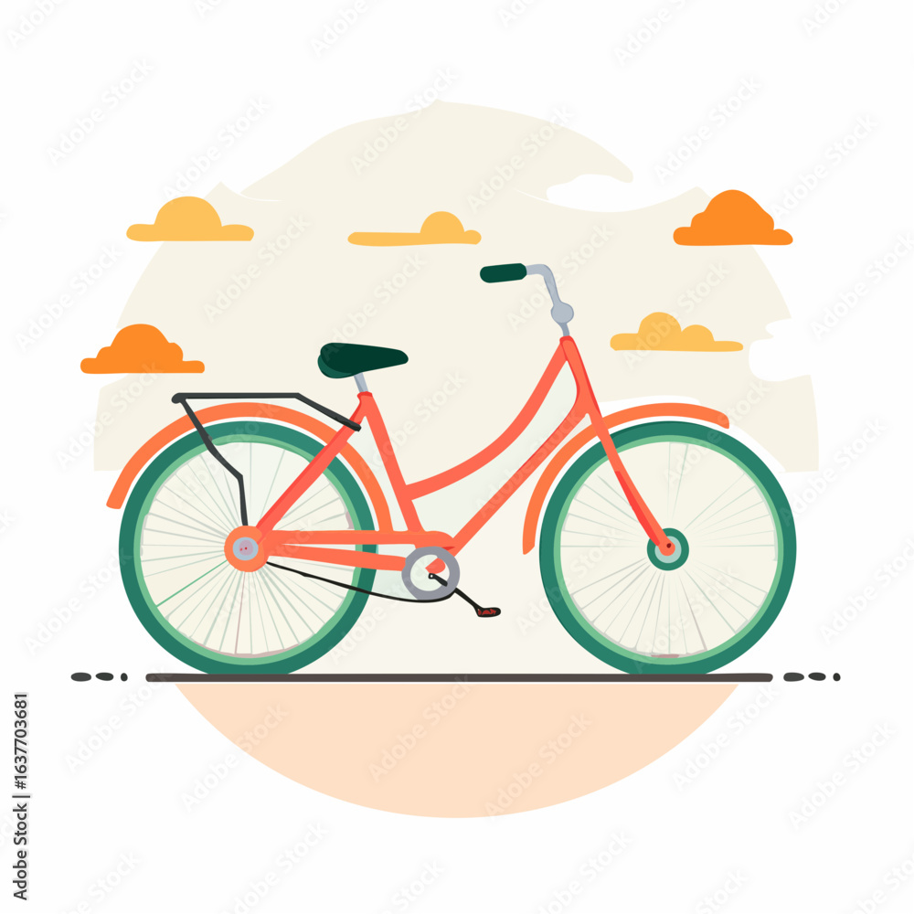 Fototapeta premium Bicycle icon for green transport and healthy living