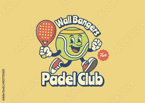 Padel Illustration Retro Logo
